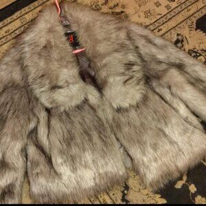 Smoke gray and black fur coat (Women's)